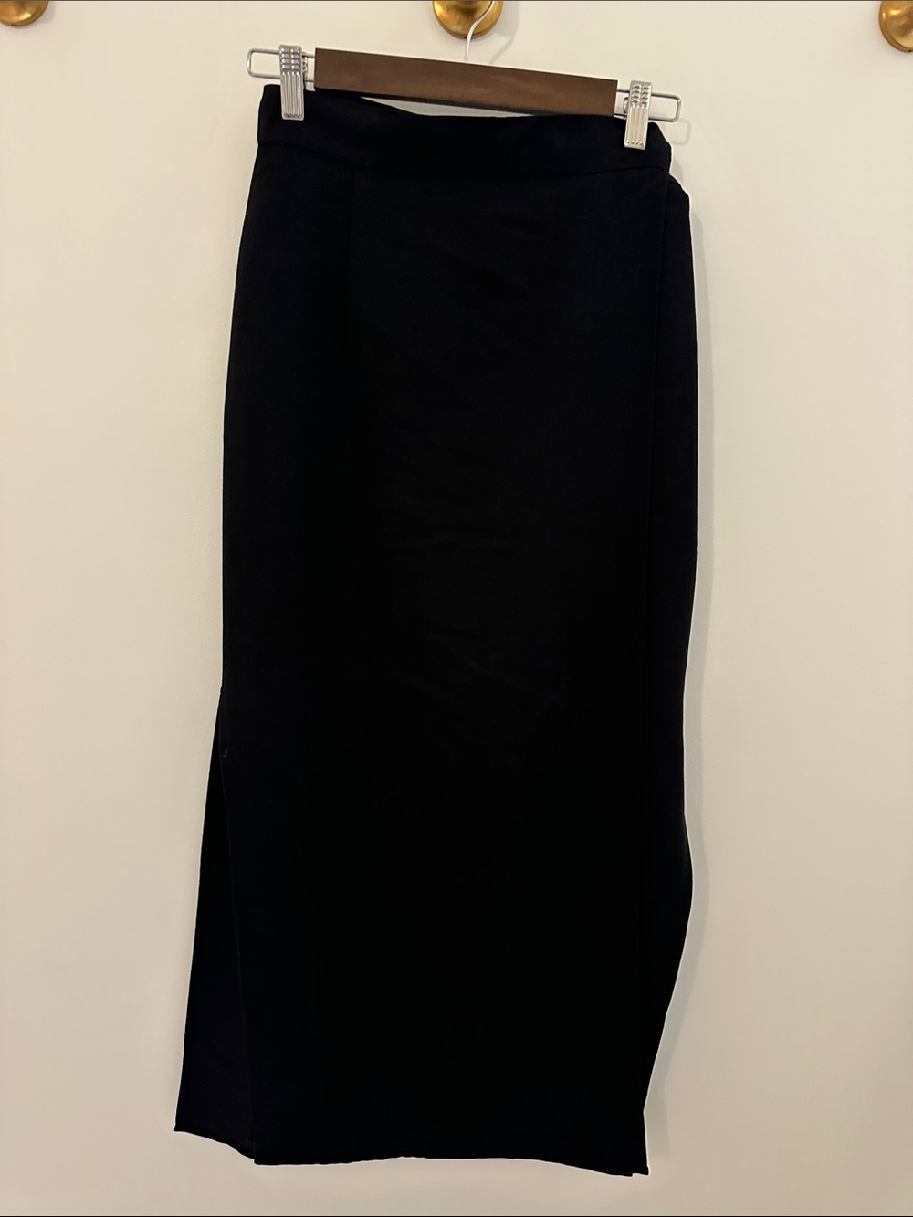 Vintage Adriano Ferro Black Midi wrap around Skirt - with Slits on each side